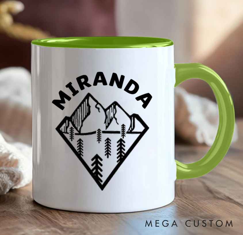 Personalized Peaks and Pines Adventure Mug Mountain Camping Hiking Mug Gift for Outdoors Nature Lovers