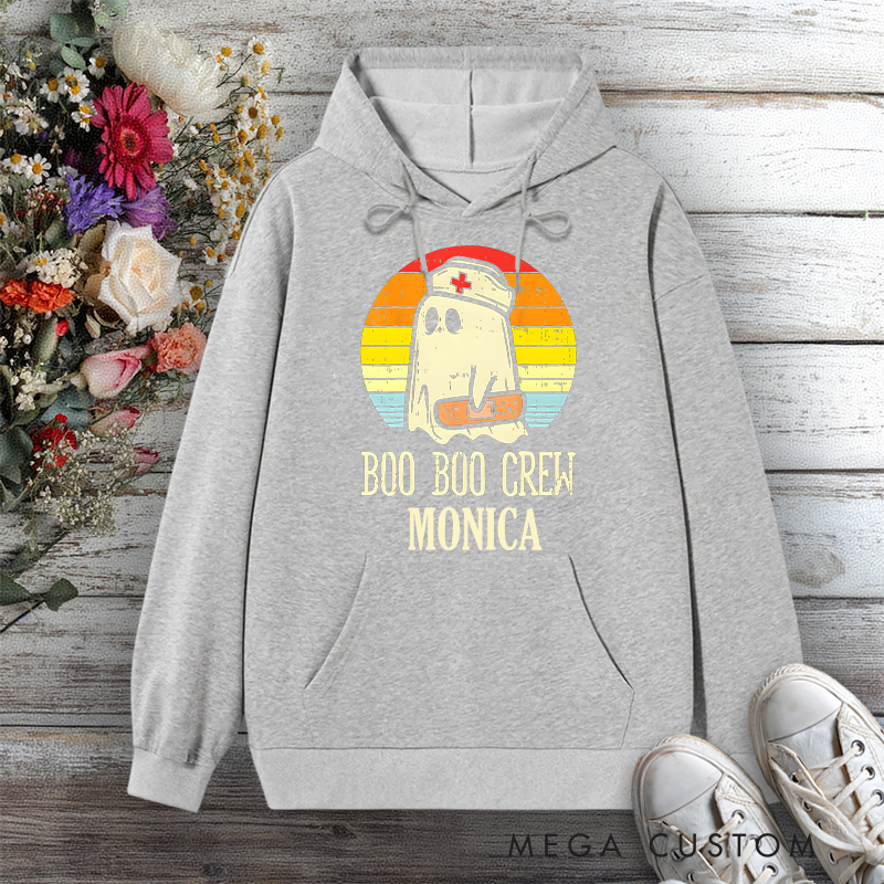 Personalized Hoodies for Nurse Boo Boo Crew Spooky Care Design Hoodies International Nurse Day Gift