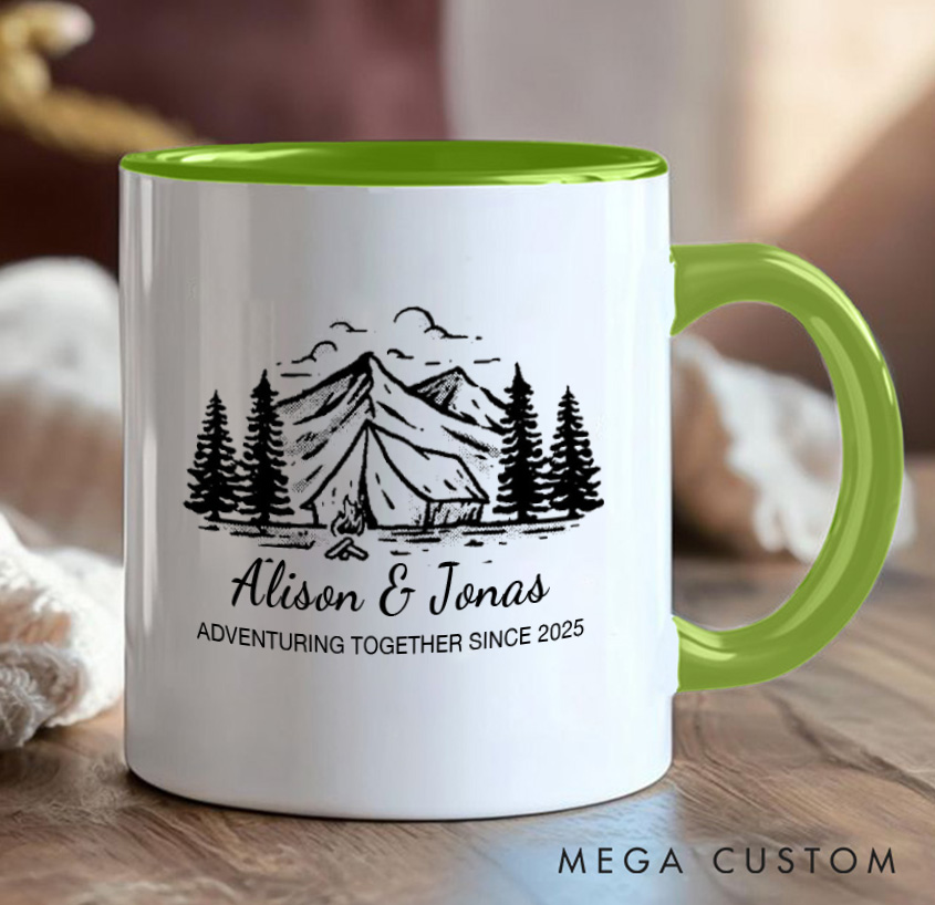 Personalized Adventuring Together Mug Camping Hiking Couple Mug Gift for Outdoors Nature Lovers