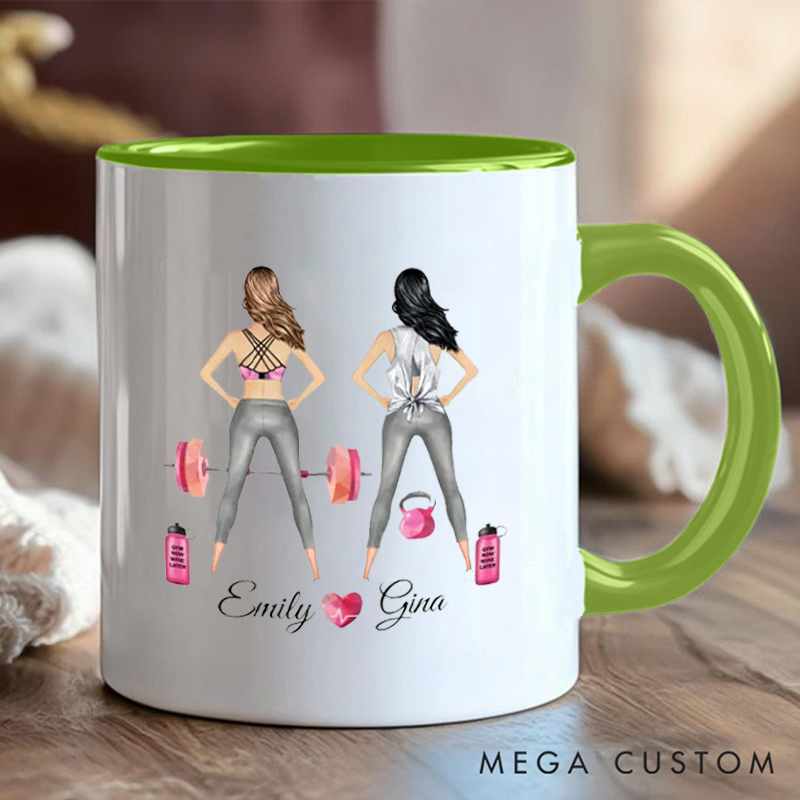 Personalized Squat Gym Buddy Coffee Cup Mug with Double Sided Gift Motivational Coffee Cup for Fitness Enthusiasts Bodybuilders and Gym Lovers