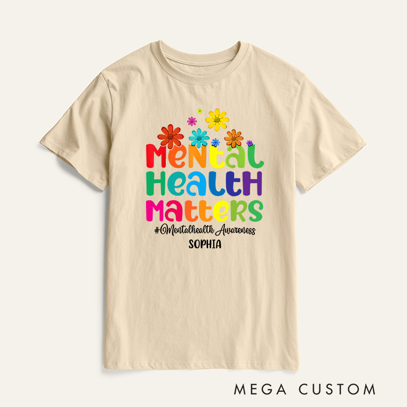 Personalized Mental Health Matters Cute Mental Health Awareness Warrior T-Shirt