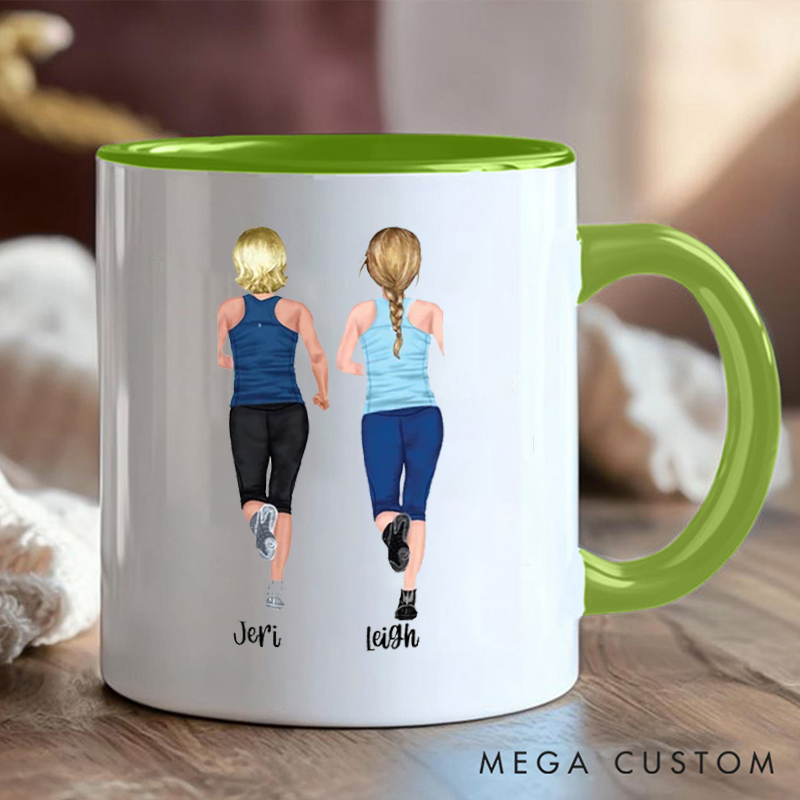 Personalized Running Buddy Coffee Cup Mug with Inspirational Quote for Fitness Enthusiasts Bodybuilders and Gym Lovers
