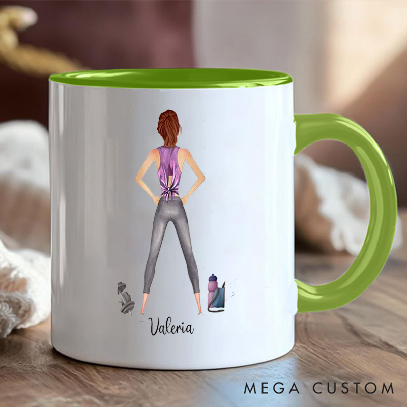 Personalized Fitness Coffee Cup Mug with Just a Girl with Goals for Fitness Enthusiasts Bodybuilders and Gym Lovers
