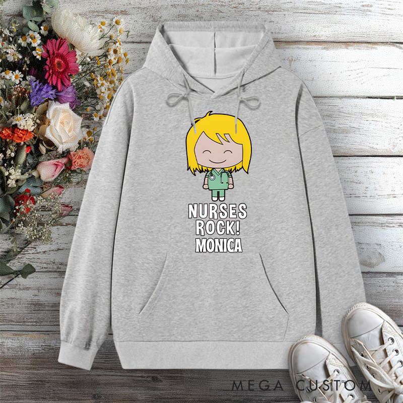 Personalized Hoodies for Nurse Nurses Rock Design Hoodies International Nurse Day Gift