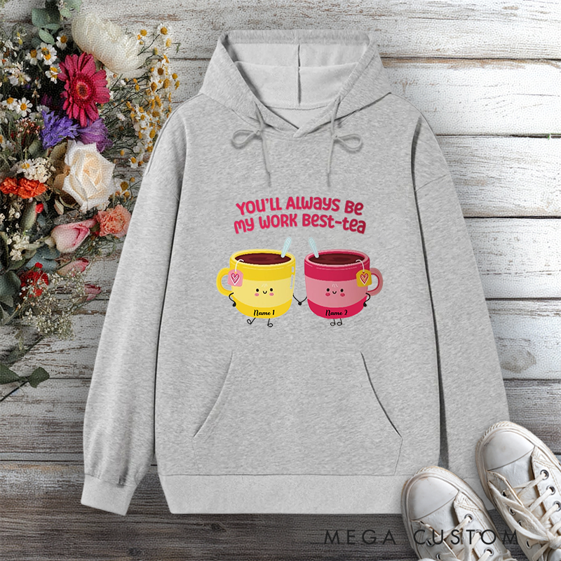Personalized Hoodie Cartoon Work Best Tea Cute Teacup Design Gift for Office Worker