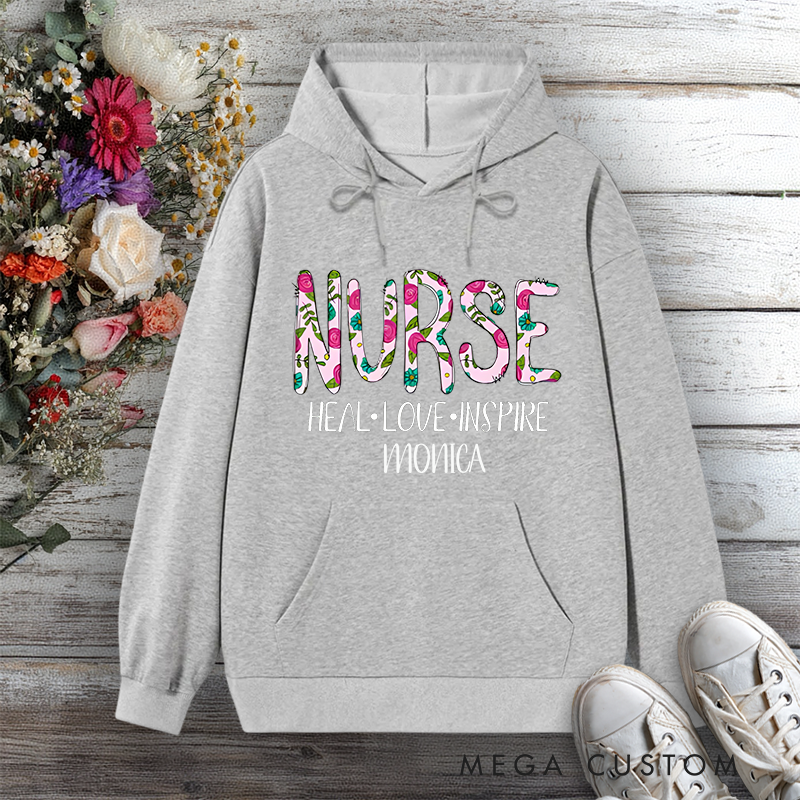 Personalized Hoodies for Nurse Heal Love Inspire Design Hoodies International Nurse Day Gift