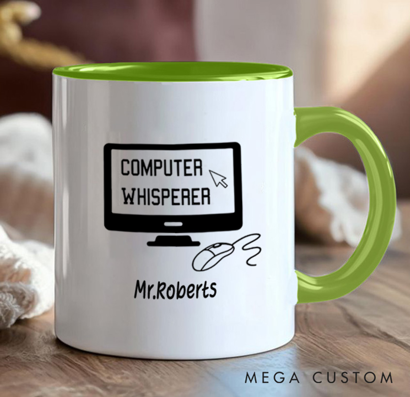 Personalized Computer Whisperer Mug Programmer Technology Enthusiasts Mug Gift for IT Geek Nerd Lovers