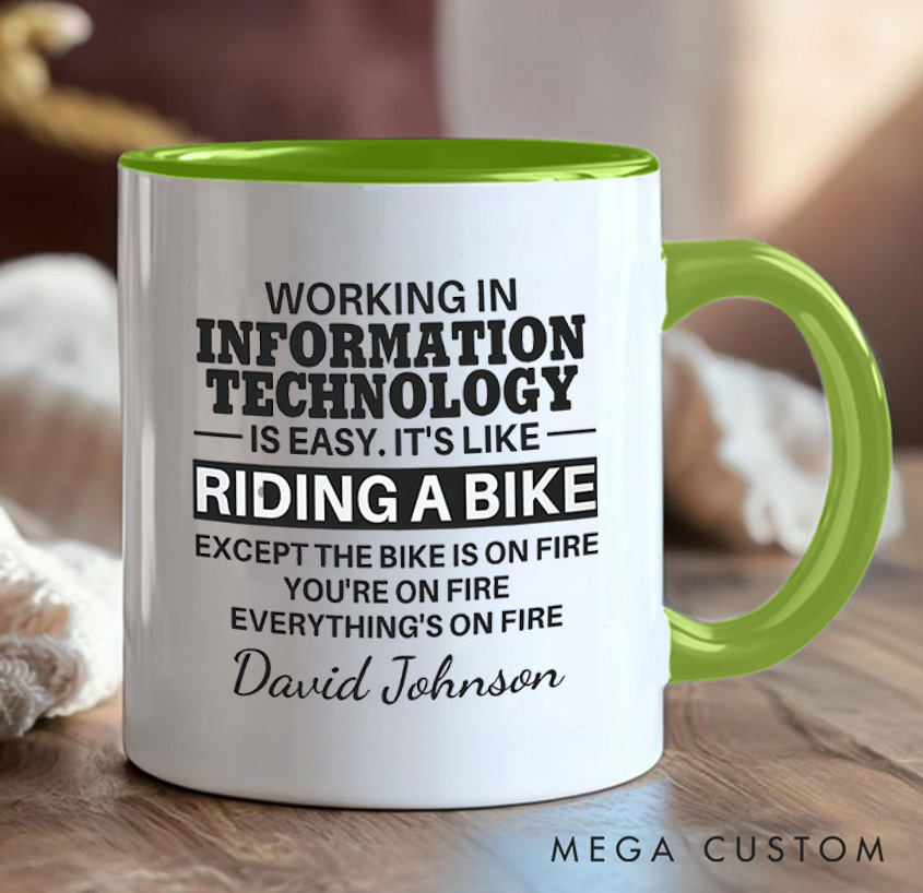 Personalized Everything's On Fire Mug Programmer Technology Enthusiasts Mug Gift for IT Geek Nerd Lovers