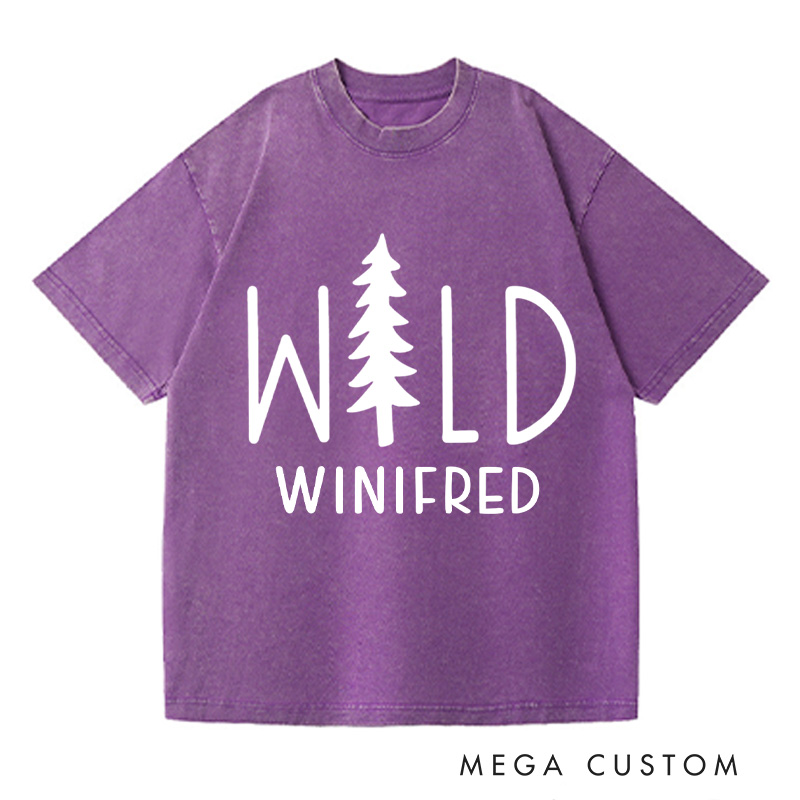 Personalized Wild Washed T-Shirts Traveler Tee Stay Wild Shirt Customized Name Shirt Tee Pine Shirt Gift For Nature Lover