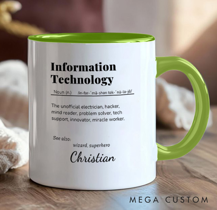 Personalized Humorous IT Definition Mug Programmer Technology Enthusiasts Mug Gift for Geek Nerd Lovers