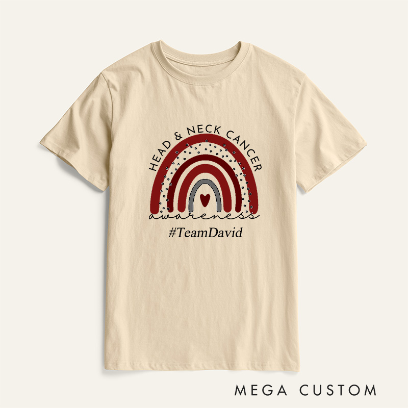 Personalized Head and Neck Cancer Awareness Survivor Support Warrior T-Shirt
