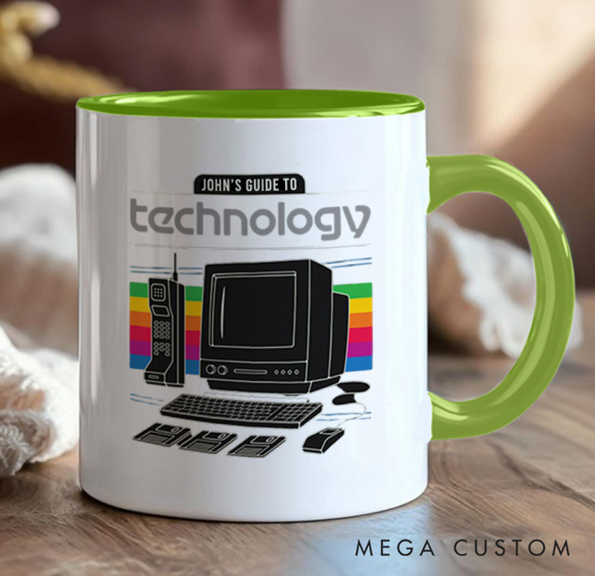 PersonalizedA Nostalgic Tech Throwback Mug Technology Computer Programmer Enthusiasts Mug Gift for Geek Nerd Lovers