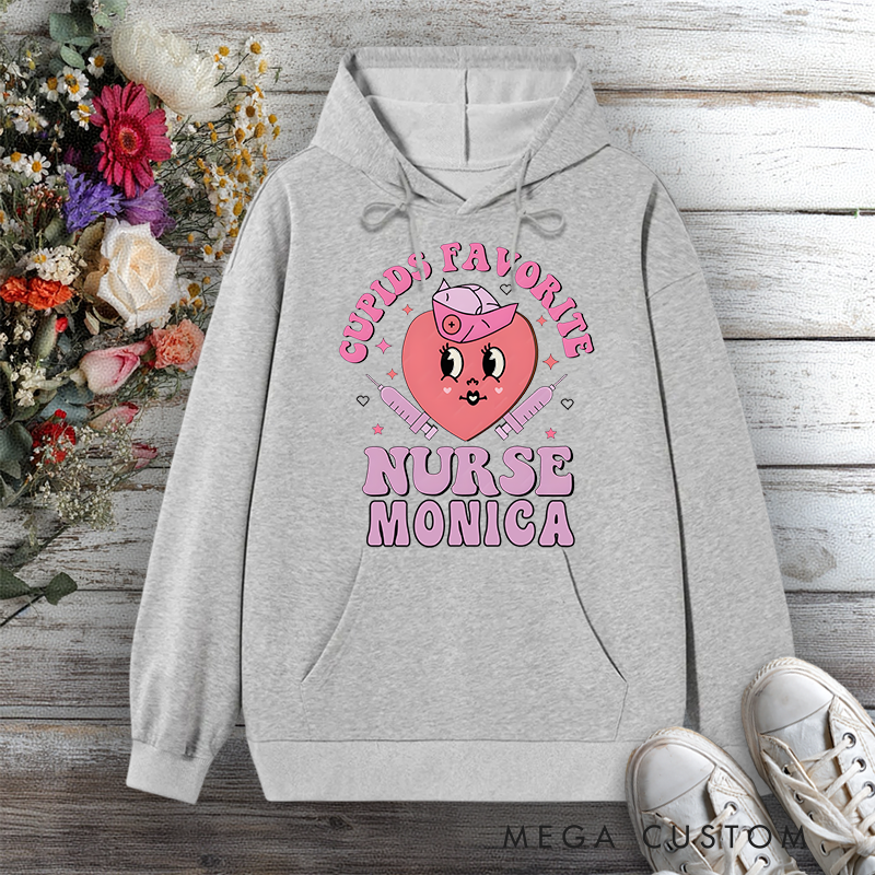 Personalized Hoodies for Nurse Cupid's Favorite Nurse Design Hoodies International Nurse Day Gift