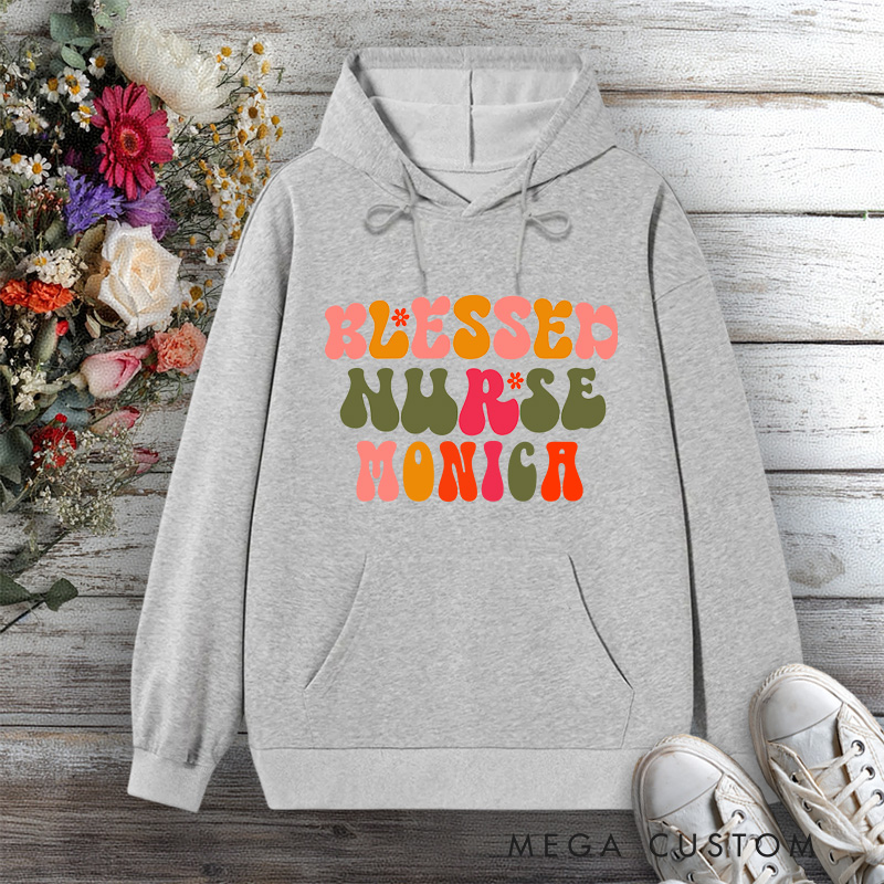 Personalized Hoodies for Nurse Blessed Nurse Design Hoodies International Nurse Day Gift