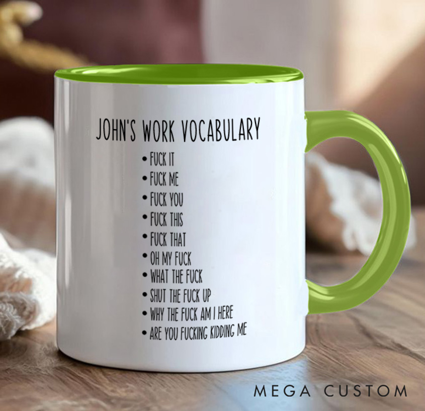Personalized Humor Work Vocabulary Mug Workplace Frustration Programmer Technology Computer Mug Gift for Geek Nerd Lovers