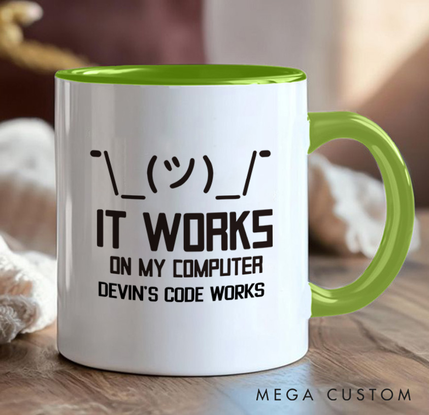 Personalized It Works On My Computer Mug Technology Programmer Enthusiasts Mug Gift for Geek Nerd