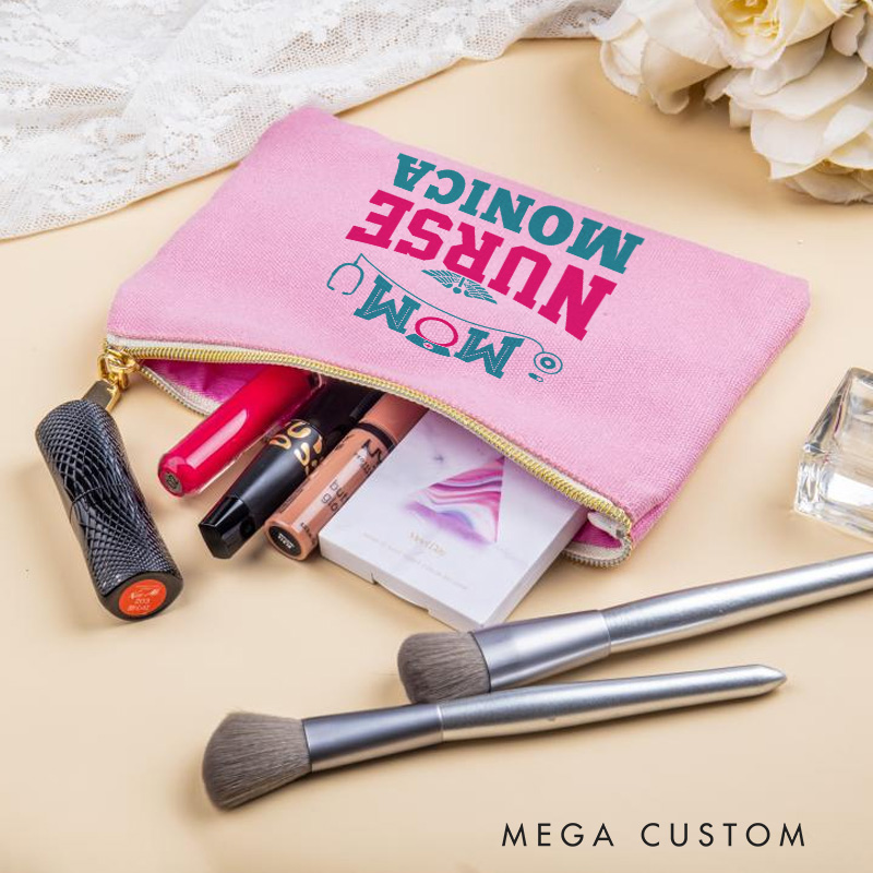 Personalized Makeup Bag for Nurse The Best Kind of Mom Raises a Nurse Design Fashion Cosmetic Bag Gift