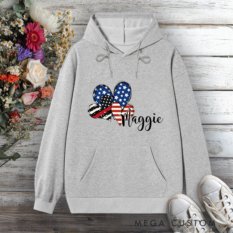 Personalized Hoodie Firefighter Heart Themed Design Gift for Firefighters and Their Loved Ones