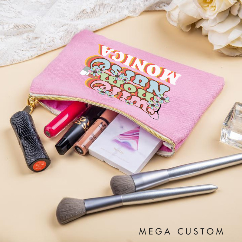 Personalized Makeup Bag for Nurse Wife Mom Nurse Design Fashion Cosmetic Bag Gift