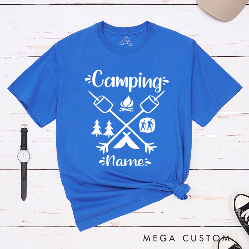 Personalized Adventure Outdoors Camping T-Shirt Travel Hiking Shirt Gift for Outdoors Lover