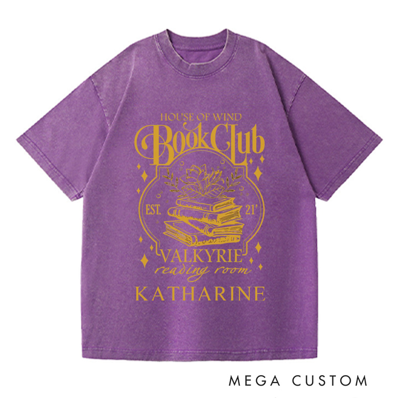 Personalized Book Club Washed T-Shirts Feyre Reading Room Tshirt Book Lover Shirt Bookish Shirt Reading Shirt