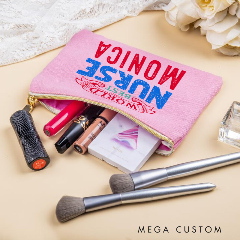 Personalized Makeup Bag for Nurse World Best Nurse Design Fashion Cosmetic Bag Gift