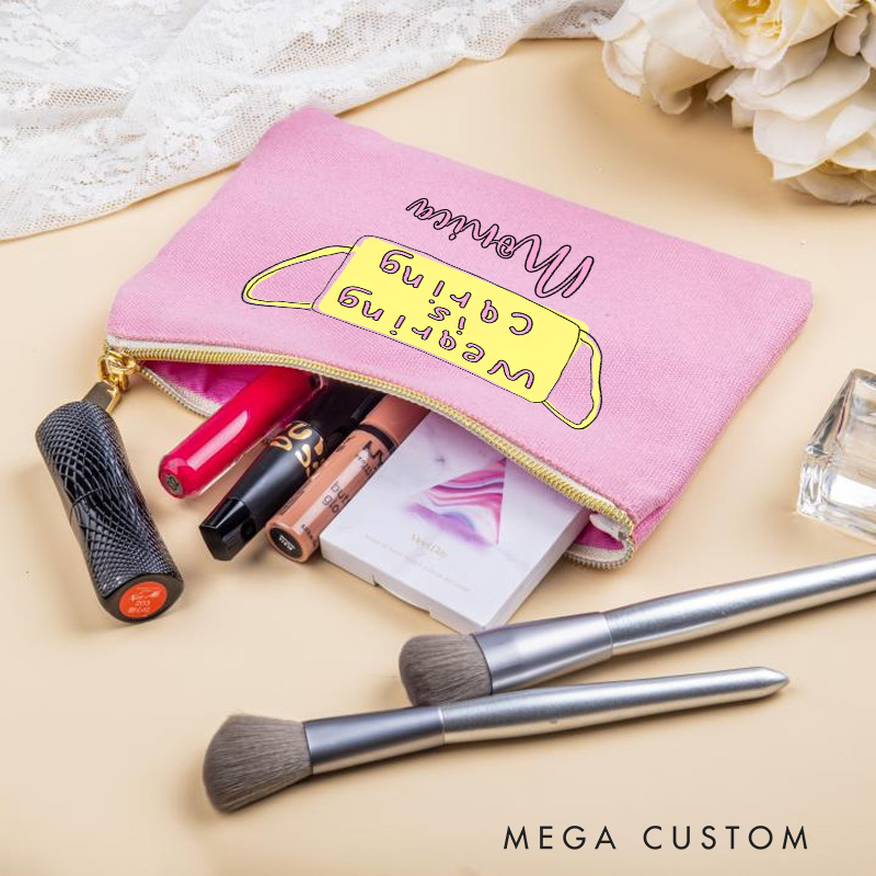 Personalized Makeup Bag for Nurse Wearing is Caring Design Fashion Cosmetic Bag Gift