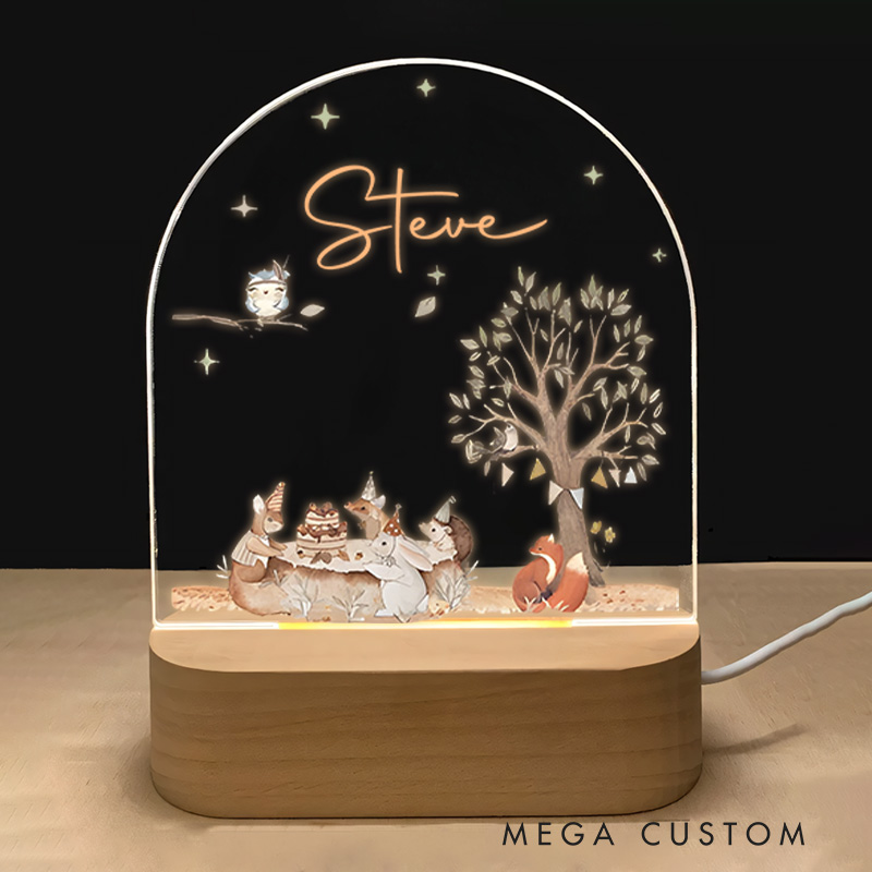 Personalized Woodland Picnic and Owl-Themed for Cozy Light Fixtures