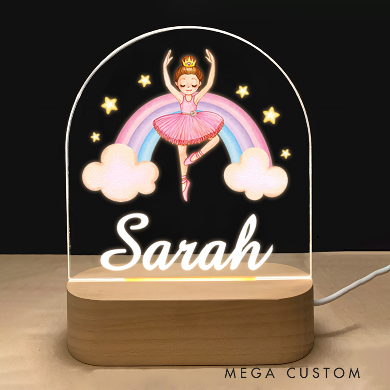 Personalized Ballerina Dancer Girls Night Light New Baby Girl Gift