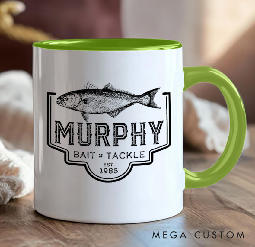 Personalized Classic Bait & Tackle Mug for Outdoor Fishing Enthusiasts