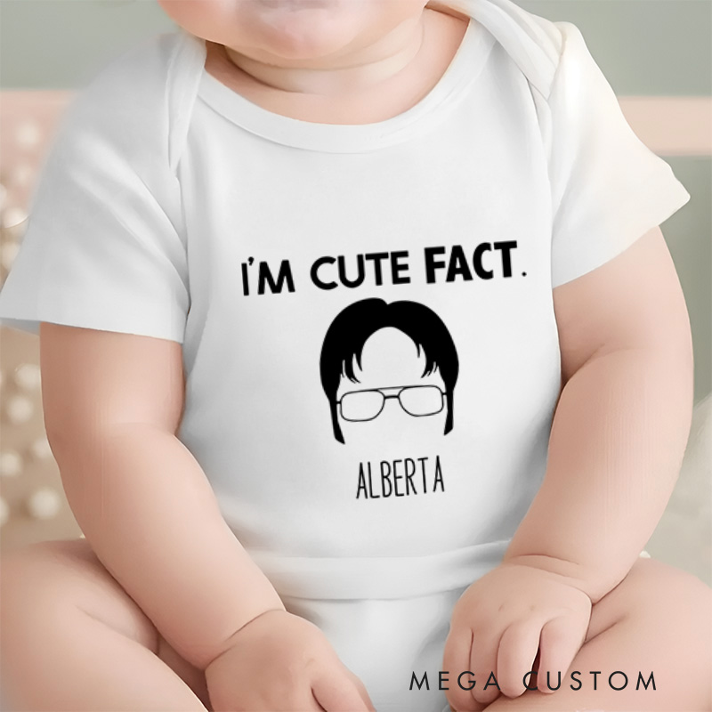 Personalized I’m Cute Fact Fun and Unique Pop Culture Inspired Baby Gift Baby Onesie  