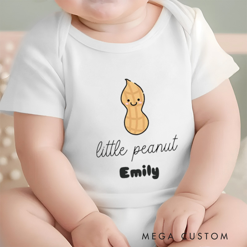 Personalized Little Peanut Adorable and Whimsical Nut Inspired Baby Gift Baby Onesie  