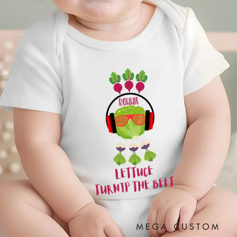 Personalized Lettuce Turnip the Beet Cute and Musical Food Inspired Baby Gift Baby Onesie  