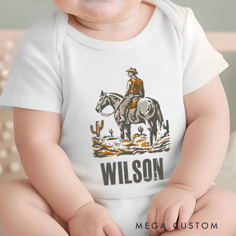 Personalized Cowboy Western Style Adventure Inspired Baby Gift Baby Onesie  