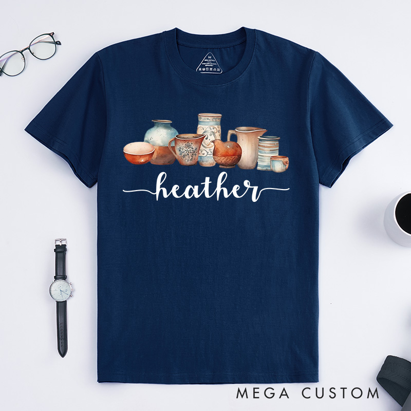 Personalized Pottery Lover Classic T-Shirts for Ceramics Artist Gift for Pottery Teacher Pottery Maker Shirts
