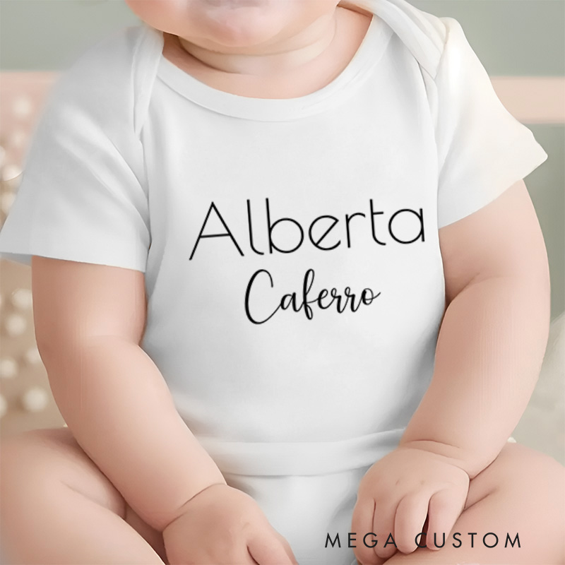 Personalized Name Elegant and Timeless Baby Gift Baby Onesie  