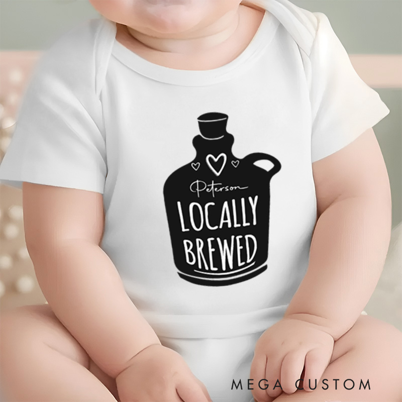 Personalized Locally Brewed Adorable and Whimsical Baby Bottle Inspired Baby Gift Baby Onesie  