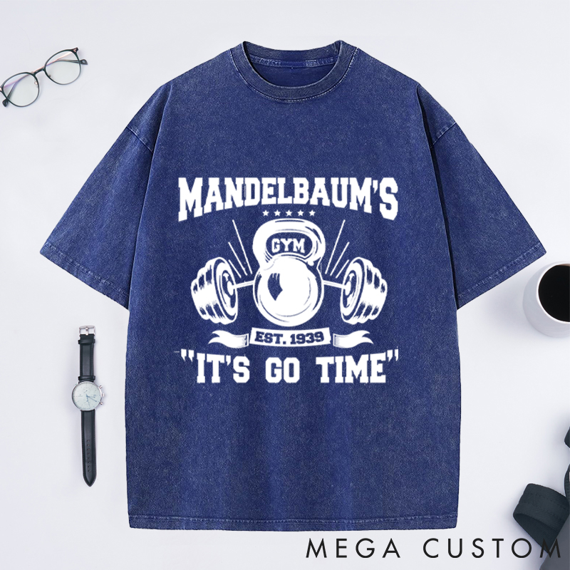 Personalized Gym Washed T-Shirts with Classic Dumbbell Design for Fitness Enthusiasts Bodybuilders and Gym Lovers