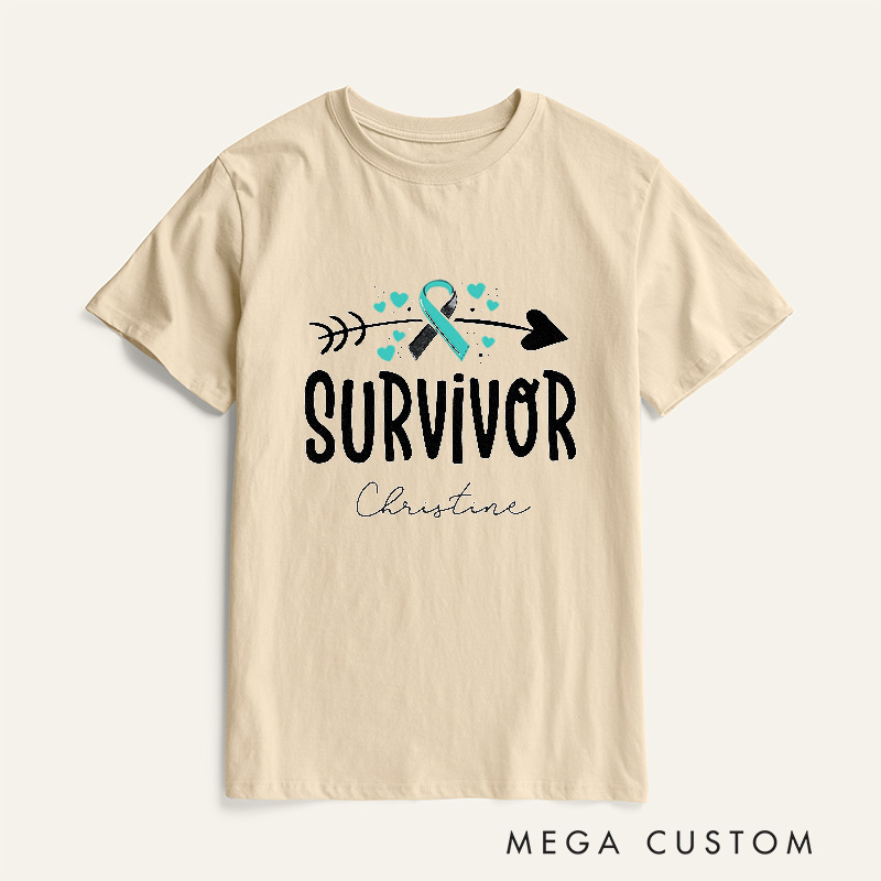 Personalized Cervical Cancer Survivor Awareness T-Shirt