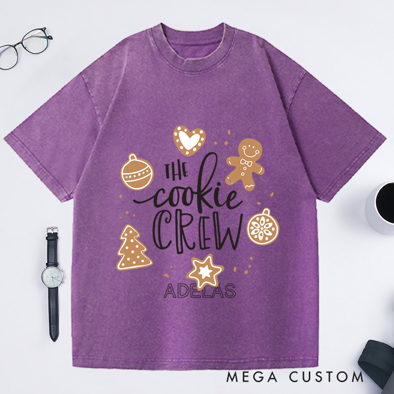 Personalized The Cookie Crew Washed T-Shirts Christmas Cookie Crew Shirt Cookies Shirt