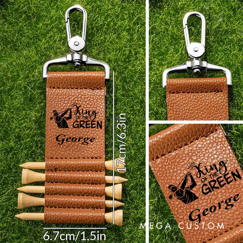 Personalized Golf Tee Holder Keychain with Custom Name and Unique Designs