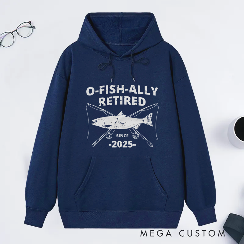 Personalized O-Fish-Ally Retired Classic Hoodie Fun Retirement Gift for Fishing Lovers