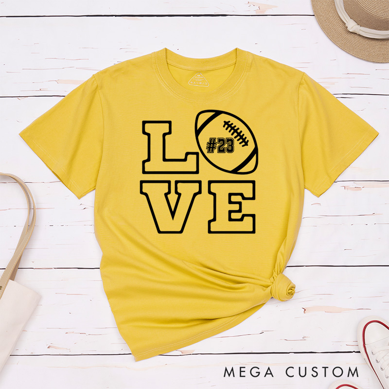Personalized American Football and Rugby T-Shirts Featuring Custom Number for True Fans