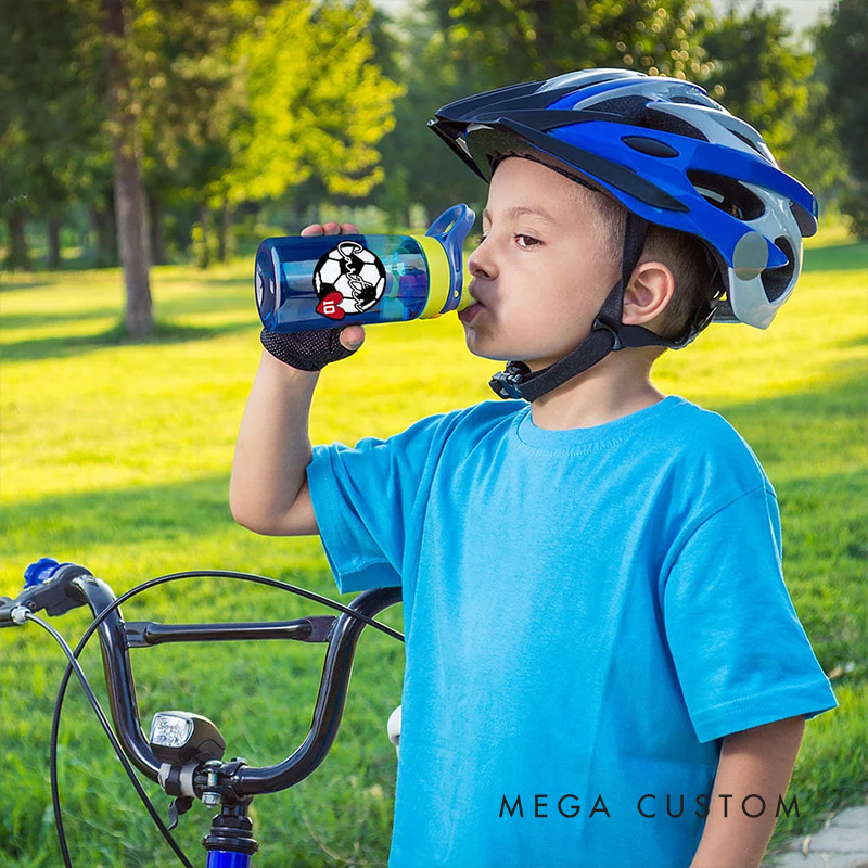 Personalized Kids' Sports Water Bottles with Custom Name and Fun Athletic Designs