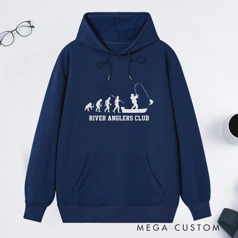 Personalized Evolution Fishing Classic Hoodie Perfect Gift for Fishing Enthusiasts and Club Members