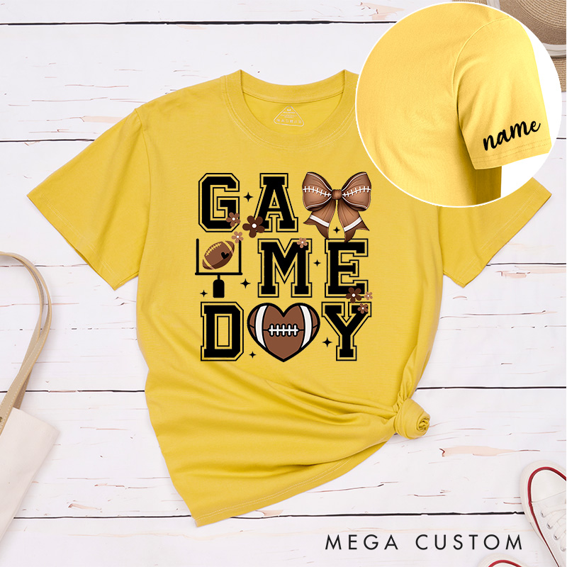 Personalized American Football and Rugby Game Day T-Shirts with Featuring Custom Name for Game Day Glam