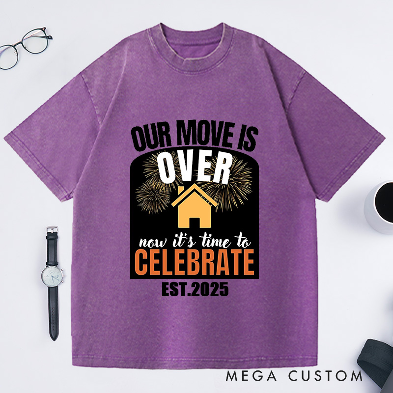 Personalized Move Over Celebration T-Shirt Housewarming Custom Joyful New Beginnings Gift