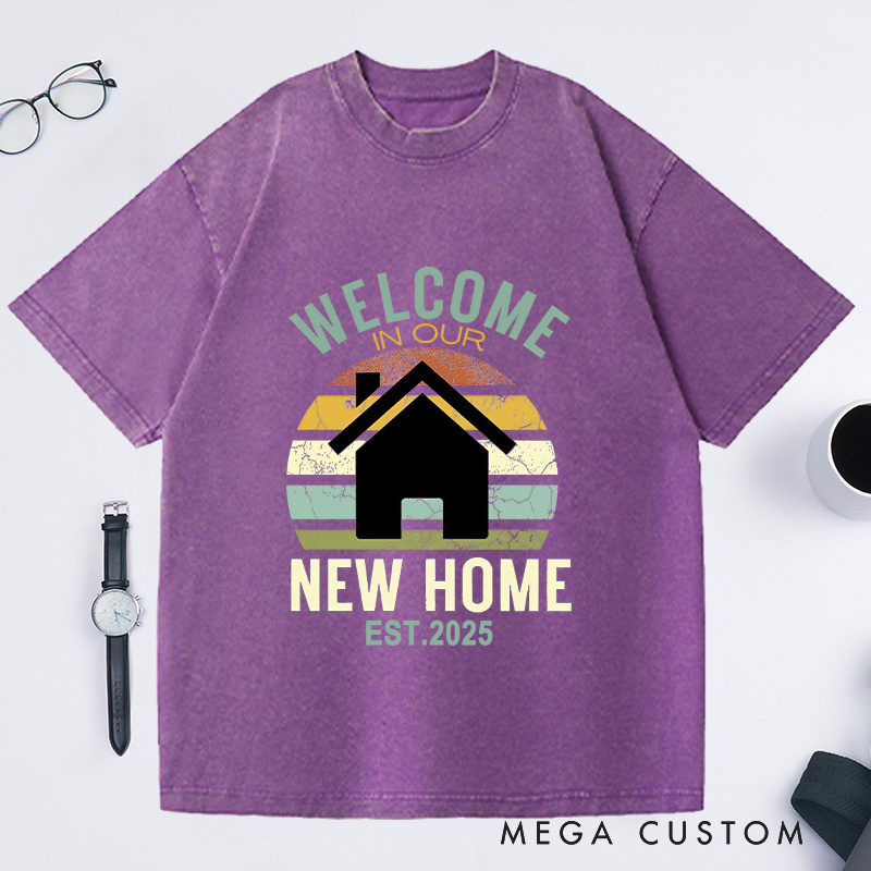 Personalized Welcome New Home T-Shirt Housewarming Custom Retro Celebration Keepsake