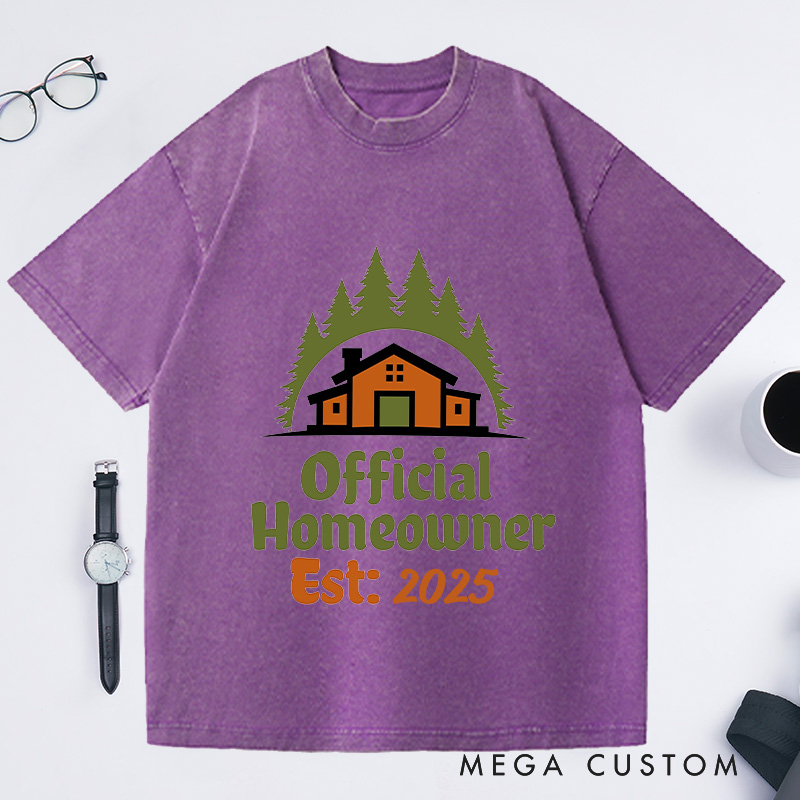 Personalized Custom Official Homeowner T-Shirt Housewarming Forest Cabin Gift