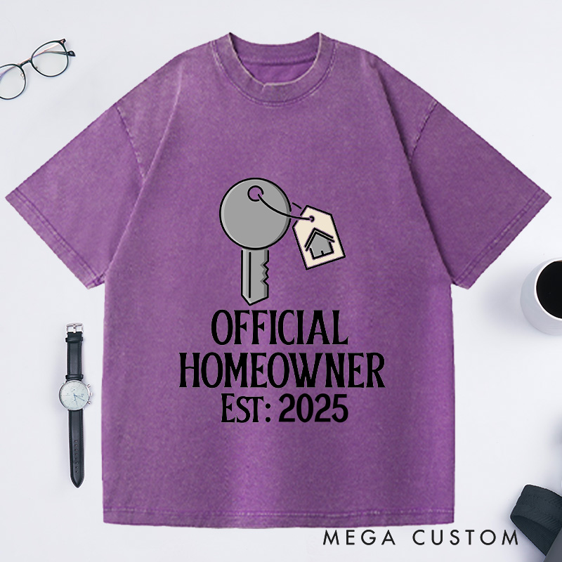 Personalized Official Homeowner T-Shirt Housewarming Custom Key Tag Celebration Gift